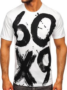 Camiseta de manga corta con impresión para hombre blanco Bolf 0303