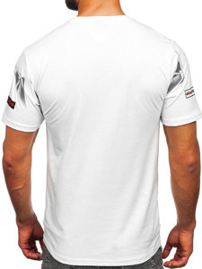 Camiseta de manga corta con impresión para hombre blanco Bolf 14208