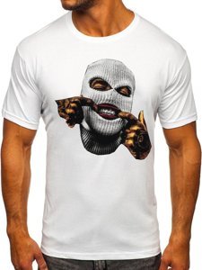 Camiseta de manga corta con impresión para hombre blanco Bolf 142172