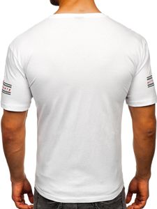 Camiseta de manga corta con impresión para hombre blanco Bolf 14312