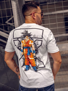 Camiseta de manga corta con impresión para hombre blanco Bolf 14404A