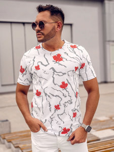 Camiseta de manga corta con impresión para hombre blanco Bolf 14905A