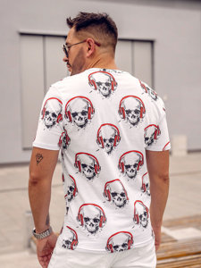 Camiseta de manga corta con impresión para hombre blanco Bolf 14919A