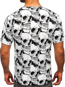 Camiseta de manga corta con impresión para hombre blanco Bolf 14928