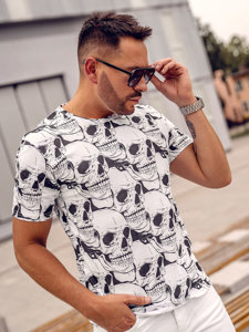 Camiseta de manga corta con impresión para hombre blanco Bolf 14928A