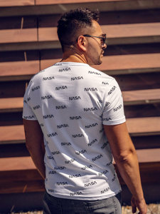 Camiseta de manga corta con impresión para hombre blanco Bolf 14950A