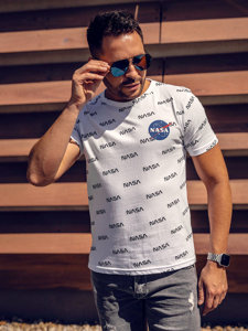 Camiseta de manga corta con impresión para hombre blanco Bolf 14950A