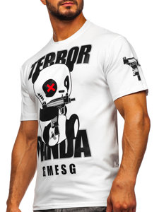 Camiseta de manga corta con impresión para hombre blanco Bolf 2291