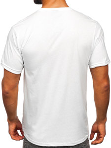 Camiseta de manga corta con impresión para hombre blanco Bolf 6300