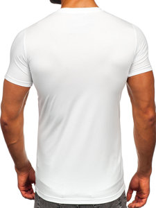 Camiseta de manga corta con impresión para hombre blanco Bolf HM918