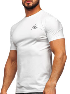 Camiseta de manga corta con impresión para hombre blanco Bolf MT3049