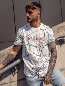 Camiseta de manga corta con impresión para hombre blanco Bolf SS10935