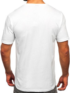 Camiseta de manga corta con impresión para hombre blanco Bolf SS11071