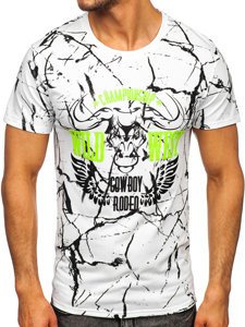 Camiseta de manga corta con impresión para hombre blanco Bolf Y70026