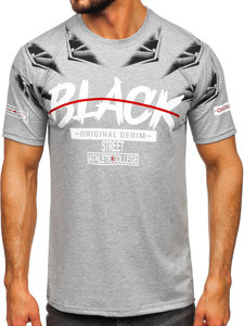 Camiseta de manga corta con impresión para hombre gris Bolf 14208