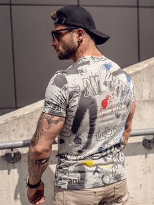 Camiseta de manga corta con impresión para hombre gris Bolf 8T967