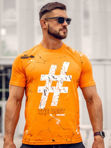 Camiseta de manga corta con impresión para hombre naranja Bolf 14728A