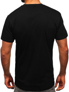 Camiseta de manga corta con impresión para hombre negro Bolf 14336