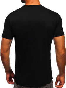 Camiseta de manga corta con impresión para hombre negro Bolf 14498-1