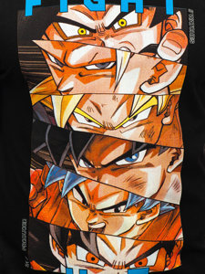 Camiseta de manga corta con impresión para hombre negro Bolf 2611