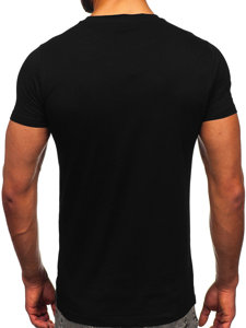 Camiseta de manga corta con impresión para hombre negro Bolf HS7225