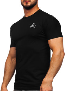 Camiseta de manga corta con impresión para hombre negro Bolf MT3049