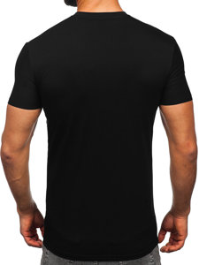 Camiseta de manga corta con impresión para hombre negro Bolf MT3049