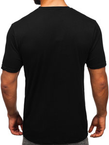 Camiseta de manga corta con impresión para hombre negro Bolf SS11071