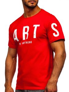 Camiseta de manga corta con impresión para hombre rojo Bolf 1180