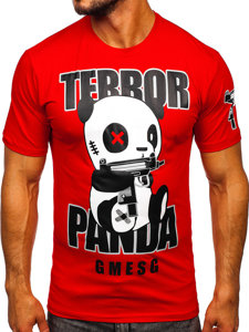 Camiseta de manga corta con impresión para hombre rojo Bolf 2291