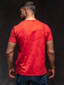 Camiseta de manga corta con impresión para hombre rojo Bolf Y70026