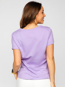 Camiseta de manga corta con parches para mujer violeta Bolf 52352