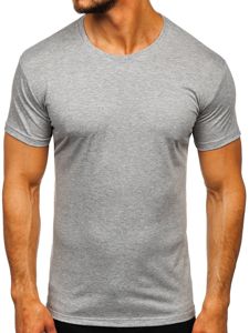 Camiseta de manga corta lisa para hombre gris Bolf 2005