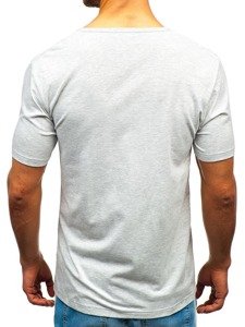 Camiseta de manga corta lisa para hombre gris Bolf T1281