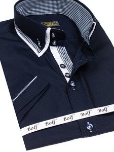 Camiseta de manga corta para hombre azul oscuro Bolf 3520