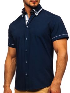 Camiseta de manga corta para hombre azul oscuro Bolf 3520