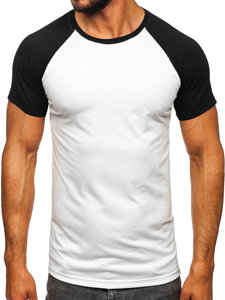 Camiseta de manga corta para hombre blanco y negro Bolf 8T82