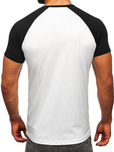 Camiseta de manga corta para hombre blanco y negro Bolf 8T82