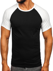 Camiseta de manga corta para hombre negro y blanco Bolf 8T82