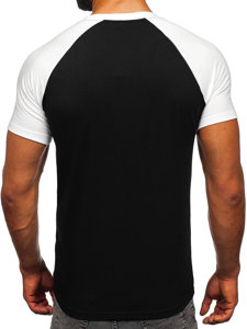 Camiseta de manga corta para hombre negro y blanco Bolf 8T82