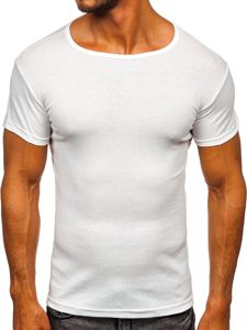 Camiseta de manga corta para hombre sin estampado blanco Bolf NB003  