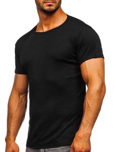 Camiseta de manga corta para hombre sin estampado negro Bolf NB003  