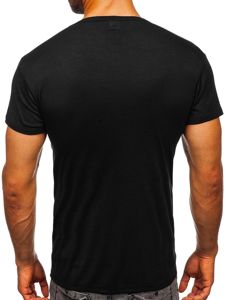 Camiseta de manga corta para hombre sin estampado negro Bolf NB003  