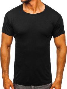 Camiseta de manga corta para hombre sin estampado negro Bolf NB003  