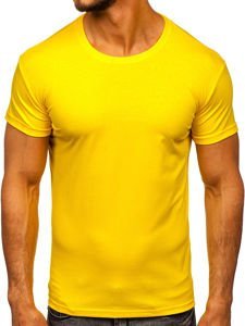 Camiseta de manga corta sin estampado para hombre amarillo Bolf 2005