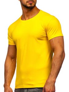 Camiseta de manga corta sin estampado para hombre amarillo Bolf 2005