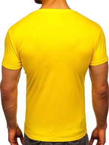 Camiseta de manga corta sin estampado para hombre amarillo Bolf 2005