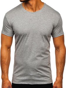 Camiseta de manga corta sin estampado para hombre gris oscuro Bolf 2005