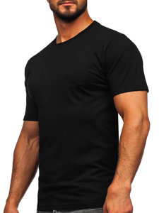 Camiseta de manga corta sin estampado para hombre negro Bolf 14291