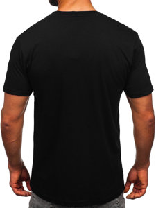 Camiseta de manga corta sin estampado para hombre negro Bolf 14291